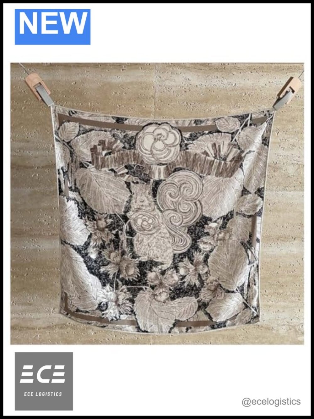 Silk Wool Blend Scarf 26x26 Double-Sided Printed Headscarf